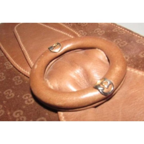 Gucci Brown Micro Guccissima Print Suede & Leather Clutch - Picture 8 of 12